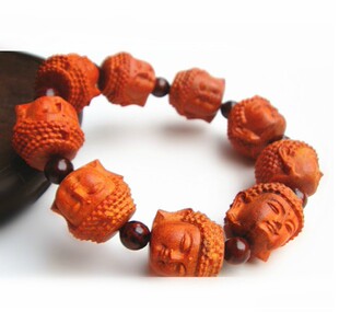 科檀佛珠佛头 如来佛祖手链2.0*9手串