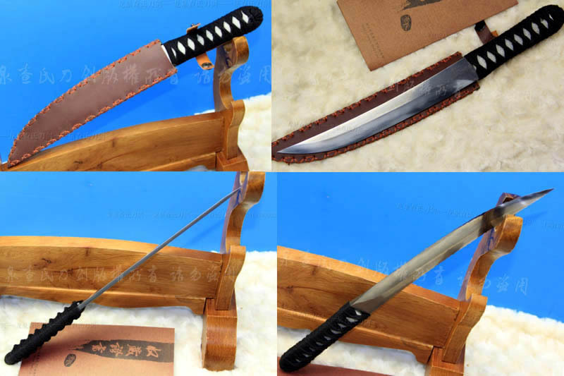 未开刃 龙泉刀剑 查氏刀剑 短刀 鬼武士-精品肋差-手柄一体结构