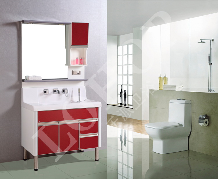 乐派卫浴柜 晶刚门板微晶石整体浴室柜 洗头柜厂家直销 9604