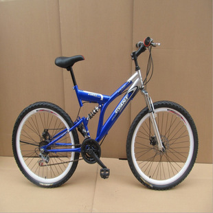 2000型前后碟刹减震21速山地车自行车