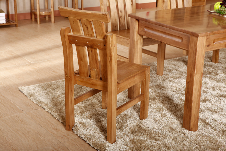 品木坊 实木餐桌餐椅 优质纯木椎木家具套装 量大从优 一桌四椅图片