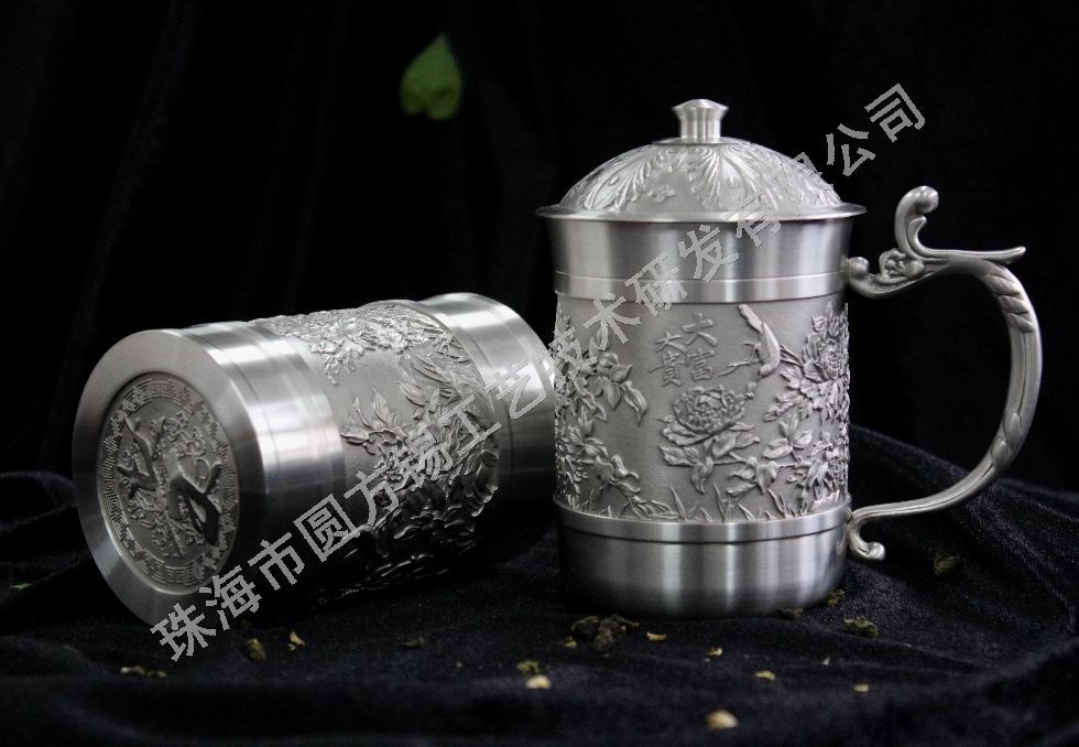 廠家直供 大富大貴純錫茶杯 高檔紀念品 金屬工藝品