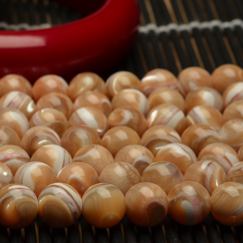 天然深黄马蹄贝散珠 砗磲 贝壳 东海浩宇半成品批发