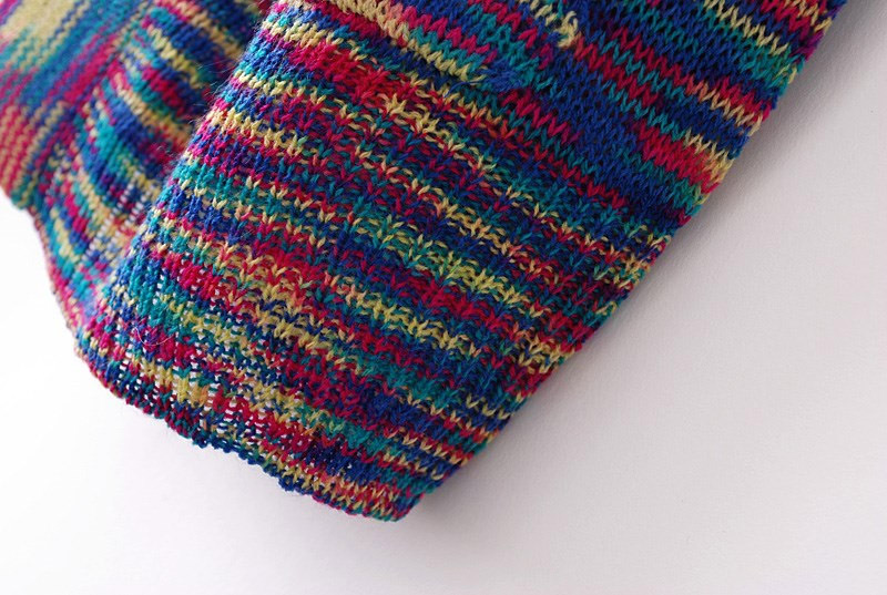 2013秋装新品asos彩色渐变段染毛衣开衫针织衫外套女