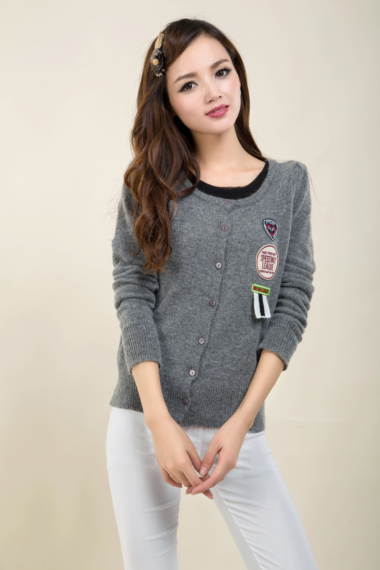 2013秋冬新款女士兔毛毛衫 韩版纯色长袖针织衫开衫兔毛衫批发