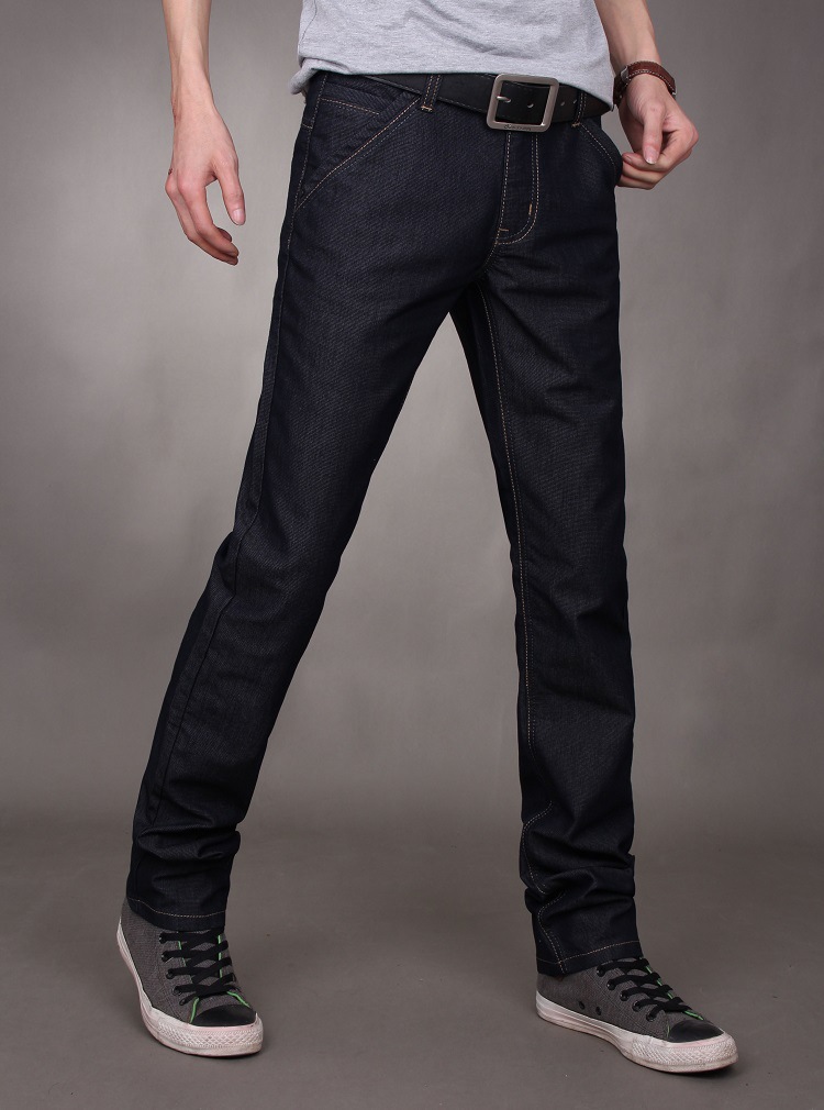 新品休闲牛仔裤男 男装黑色牛仔长裤男 男士修身直筒裤 一件代发