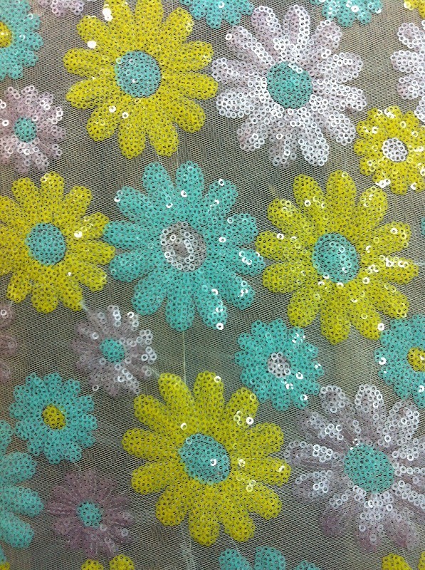 供应高档金片绣花布