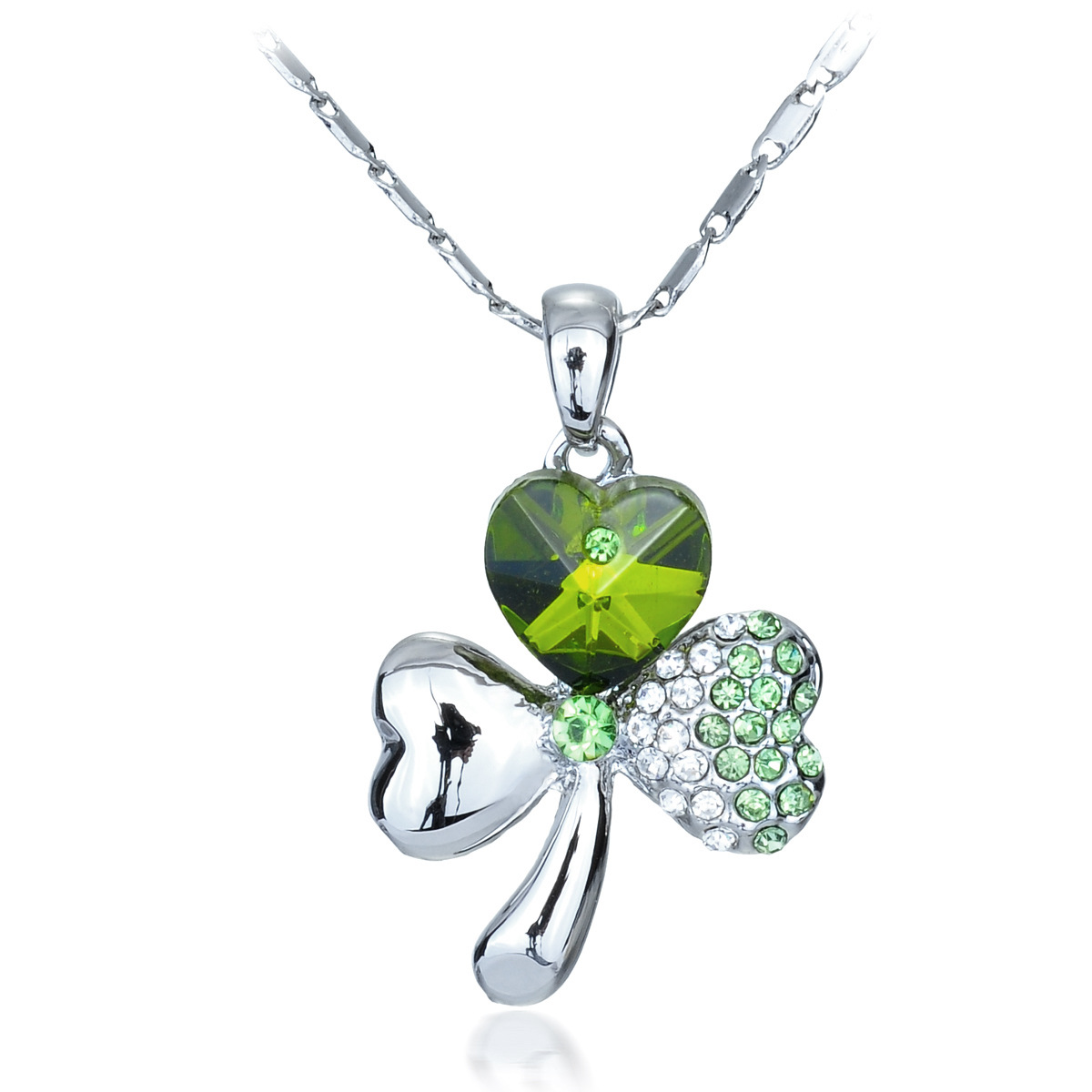 饰品,工艺品,礼品 首饰品 项饰 项链 淘宝热卖爆款 甜美三叶草水晶