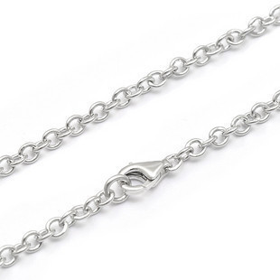 925纯银项链 男女款o型链 纯银镀白金 纯白铜1.2m和3mm两规格