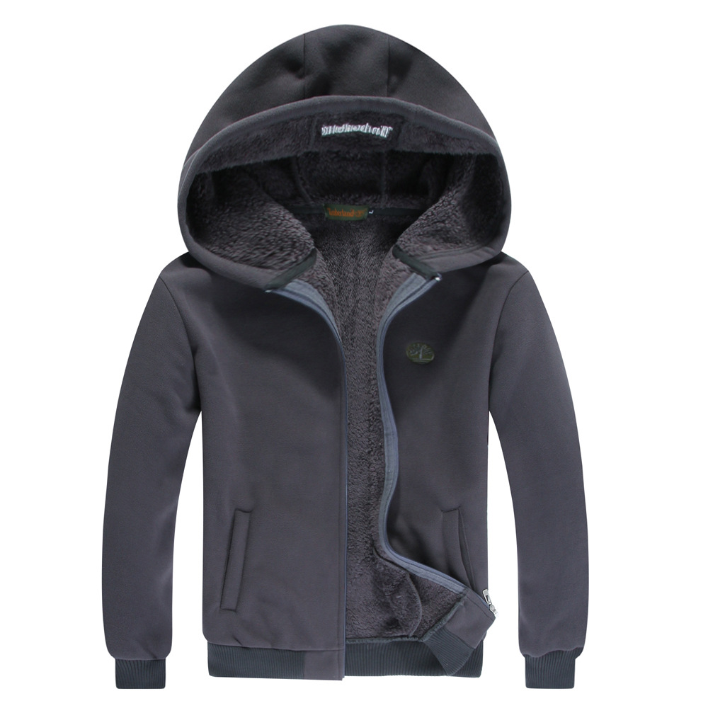 潮牌一件代发卫衣男抓绒衣摇粒绒加厚毛里拉链男士连帽卫衣户外