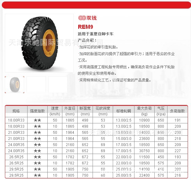 双钱 工程轮胎 27.00r49