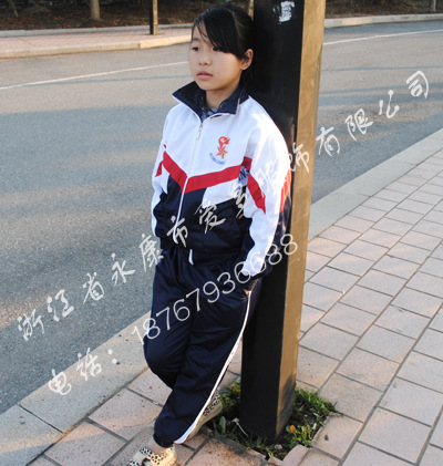 春秋新款幼儿园圆服初中高中生校服运动套装金光绒校服菱形格批发