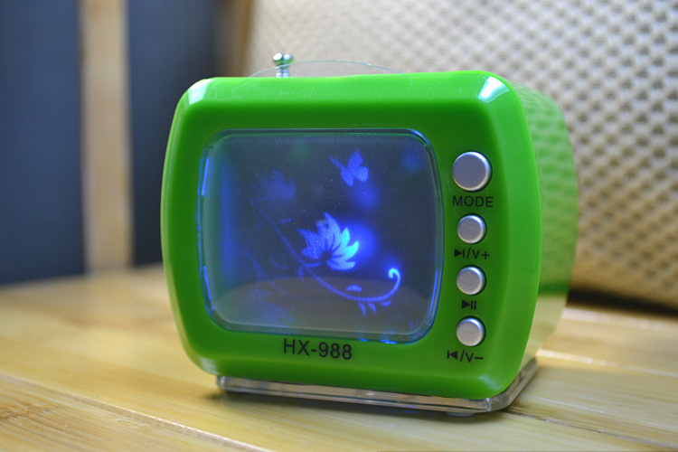 复古电视机音响 创意迷你音箱 迷你插卡音箱 插卡插u盘带收音机