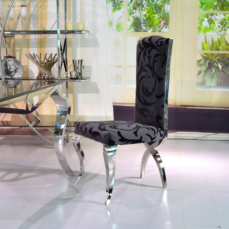 紫孔雀家具 欧式不锈钢餐椅 新古典餐厅酒店餐椅 cy-384