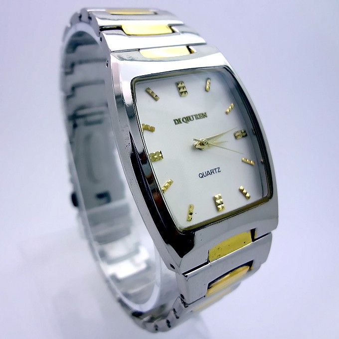 8040g-1]地球人防水石英手表 间金钢带男孩腕表 简约