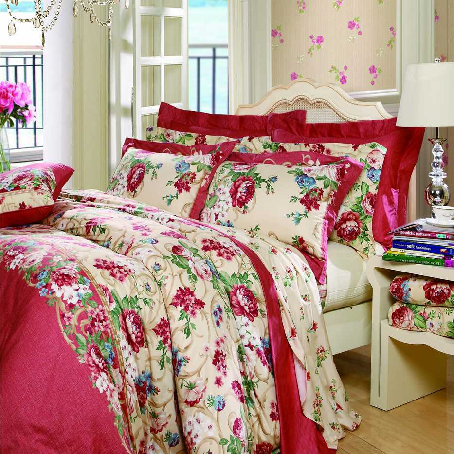 欧美风格时尚花色床单四件套,富安娜品牌家纺四件套,中秋礼品
