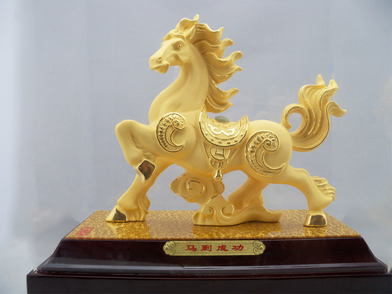 绒沙金厂家电铸金摆件志在千里825马到成功电镀金马厂家直销批发