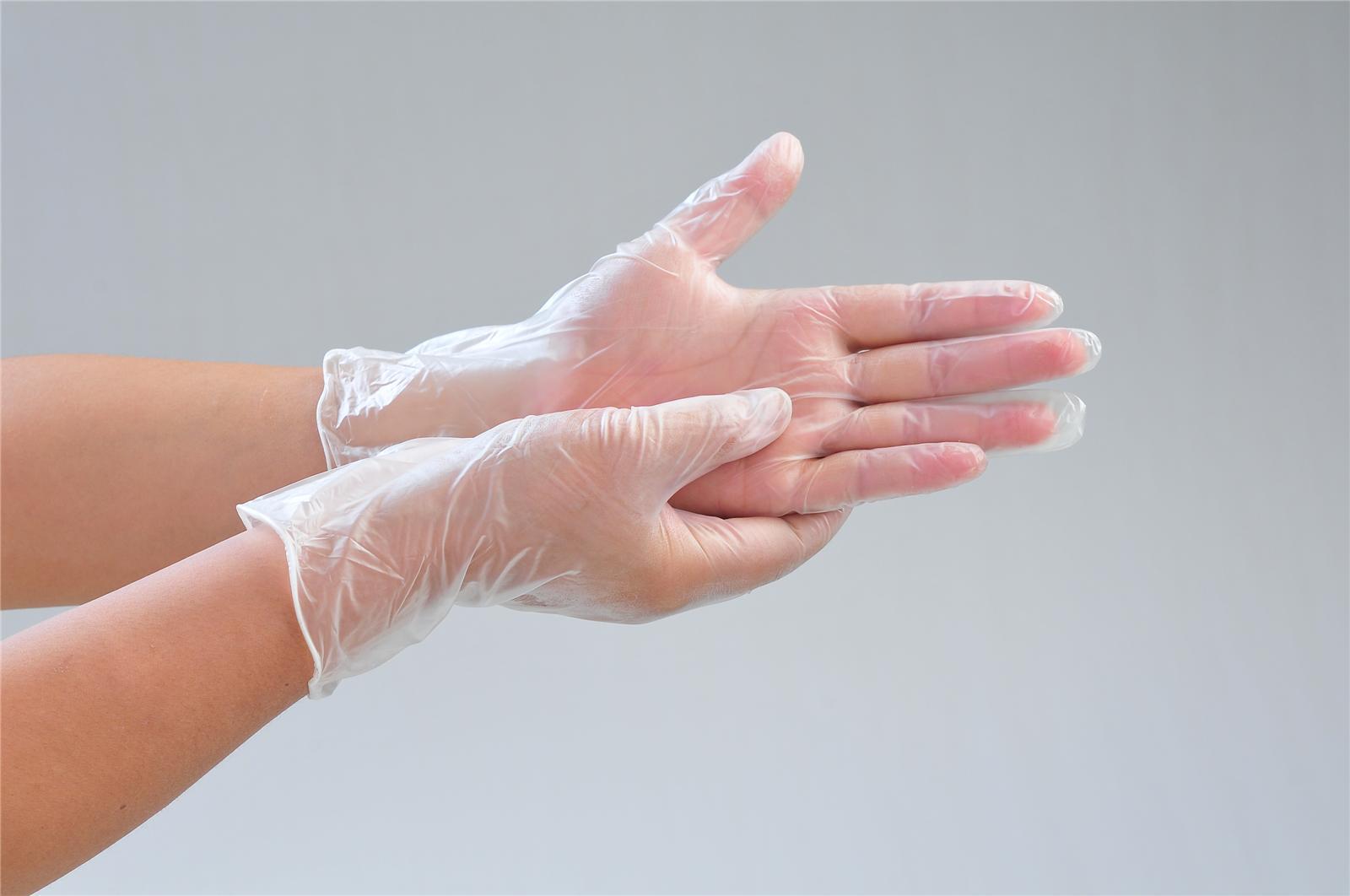 厂家直销a级9寸一次性自然色pvc手套,高品质一次性无粉透明手套