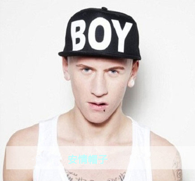 潮韩国赵敏英boy 平沿帽街舞嘻哈滑板棒球帽子批发h-004