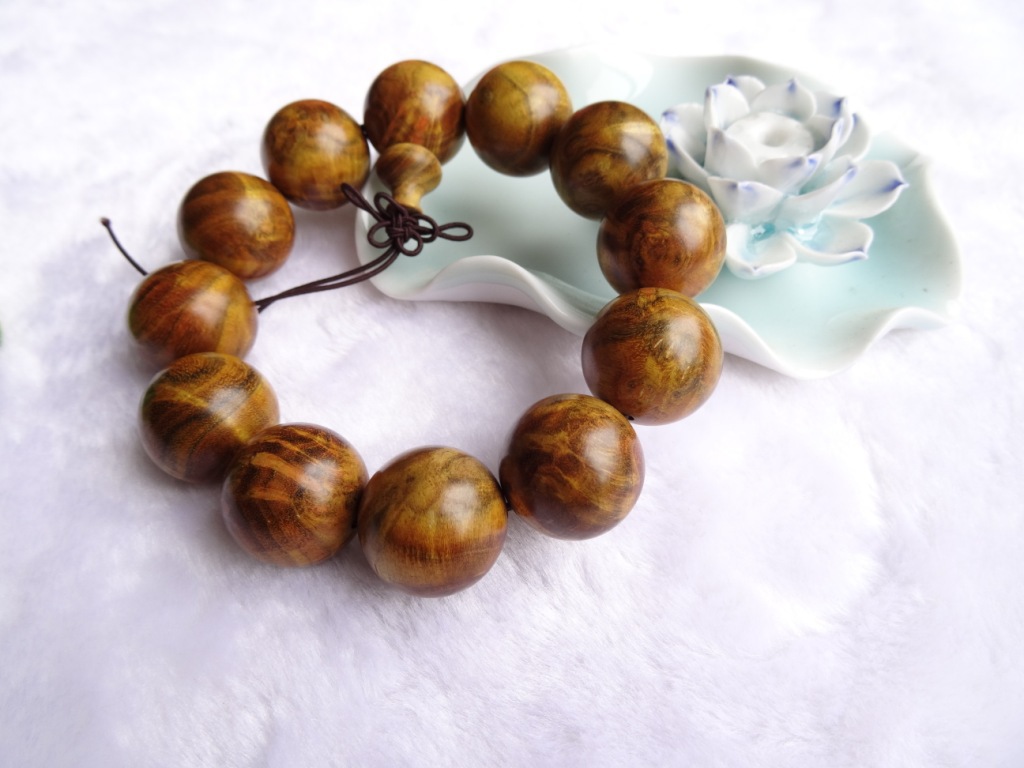 缅甸 金丝柚 佛珠 手串20mm*12颗