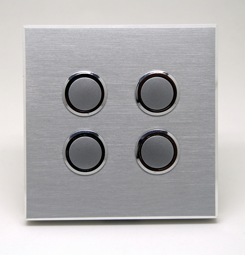 轻触4开金属拉丝墙壁开关遥控开关酒店开关面板别墅开关