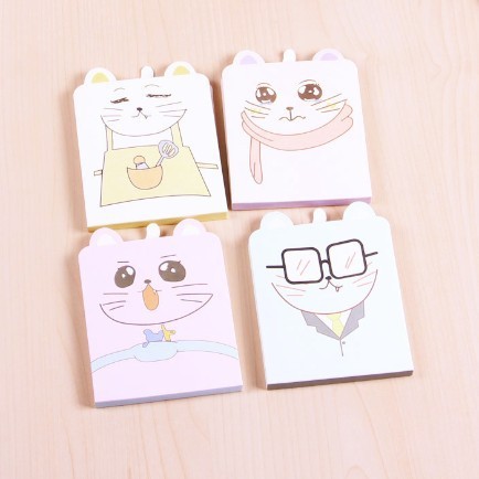 8435 卡通文具批发 热销动物头便签 彩色内页 贴纸折纸