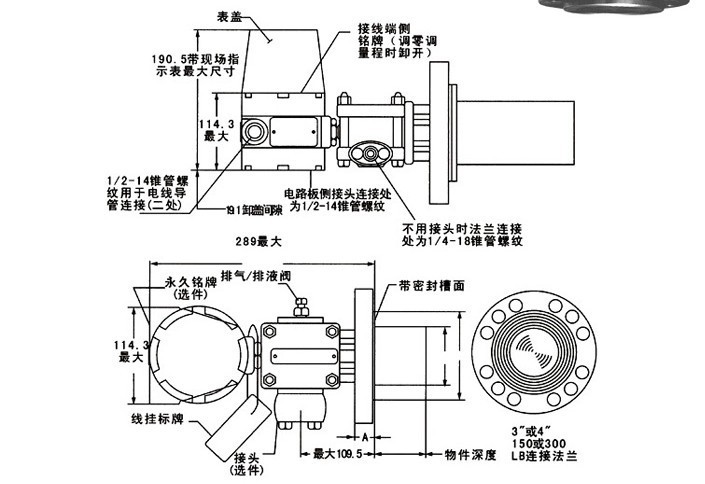 供應1151單平法蘭變送器液位變送器