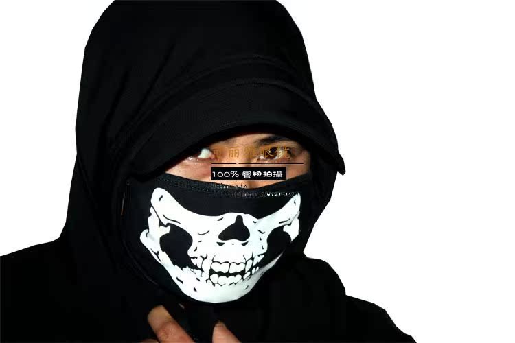 韩版个性夜光 口罩 荧光 非主流 鬼步舞纯棉骷髅 cs 街舞 曳舞
