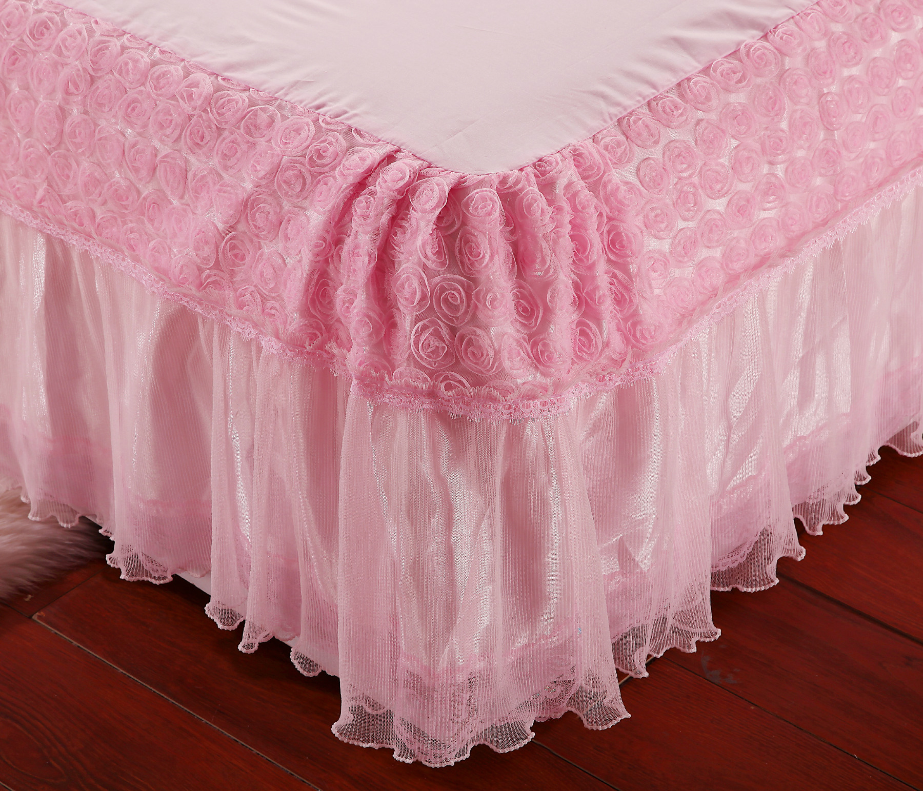 玫瑰庄园韩版田园公主床单床罩床套蕾丝床裙 床上用品 公主床品