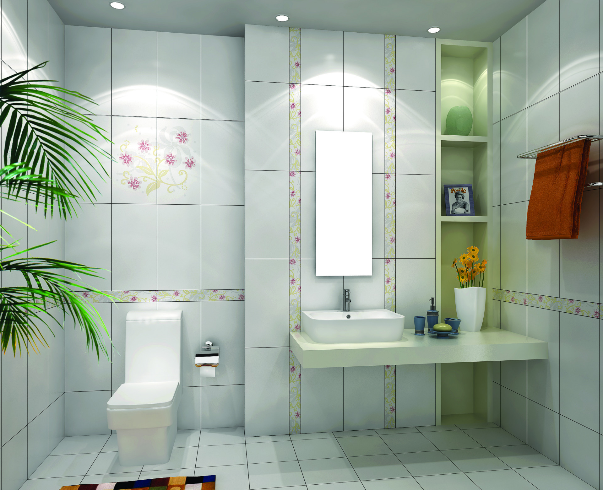 ②使用寿命长,全抛釉烧成的瓷砖透明釉面比较厚,不易磨损,使用寿命是