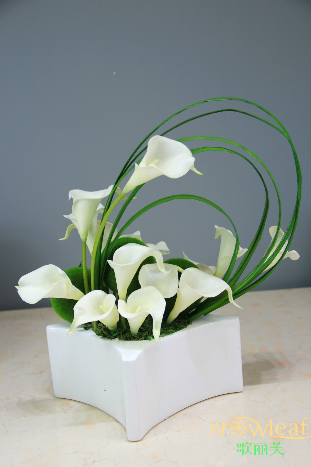 广州厂家直销 仿真花插花 茶几客厅摆设花艺 马蹄莲盆花 淘宝热卖