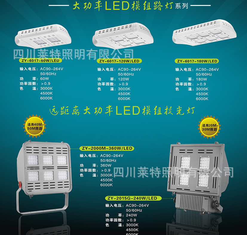 nszled路燈頭led模組路燈zy6017120w180w240w