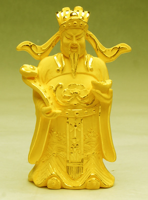 财神爷招财摆件 绒沙金工艺品 居家**摆件 乔迁开业商务礼品