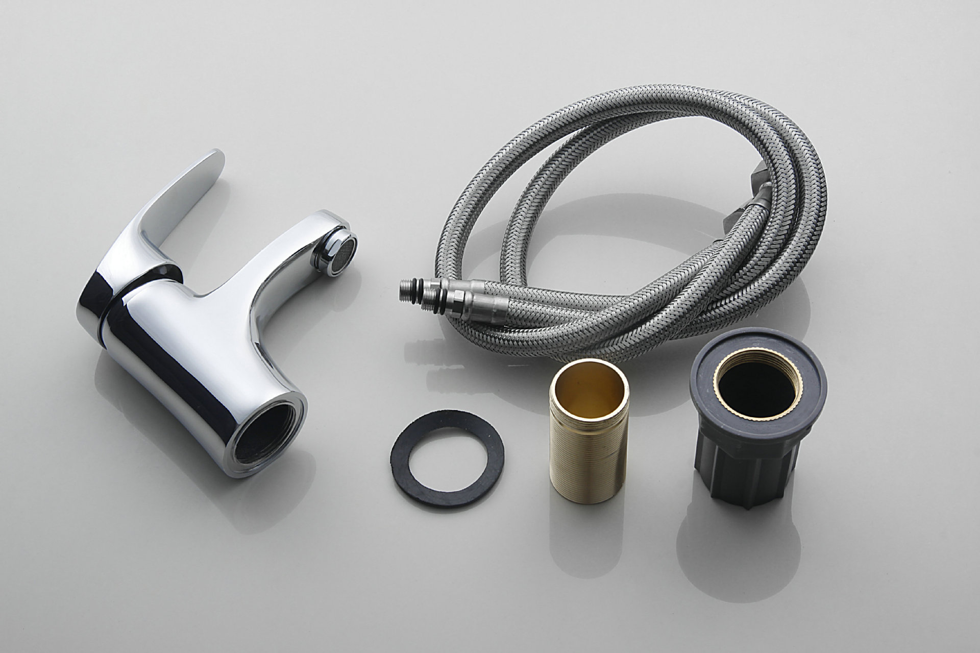 86132水暖五金系列 银色不锈钢高压软管龙头可配批发长期生产供应