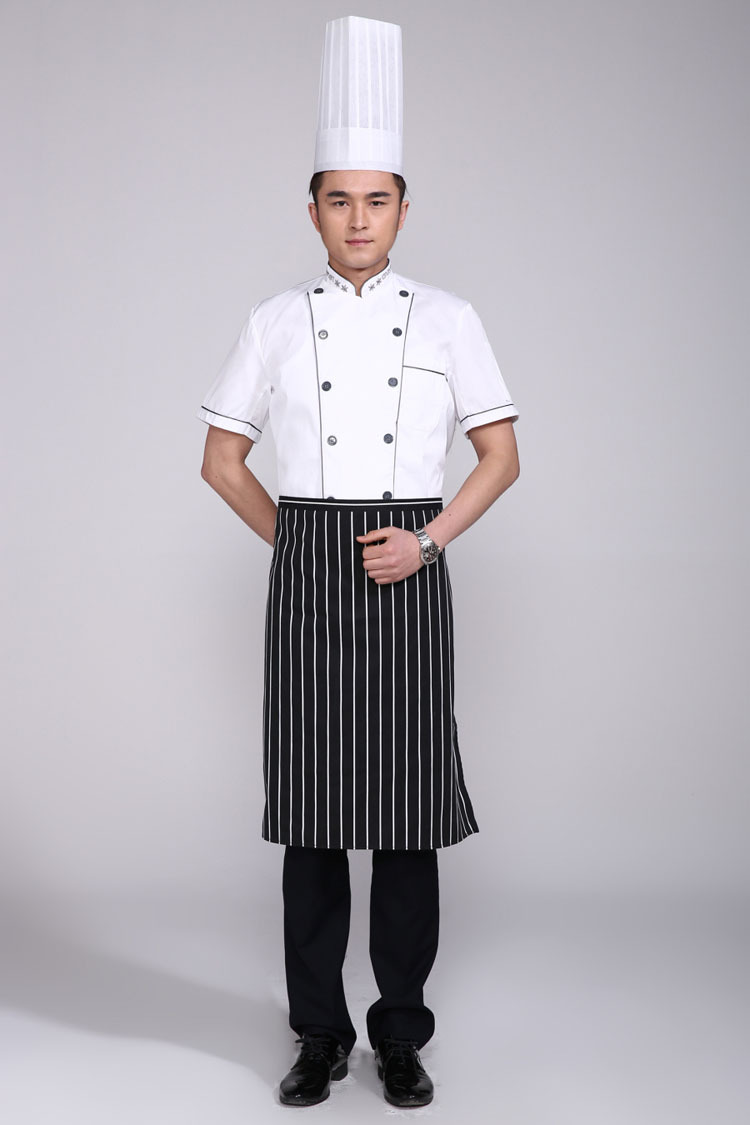 厨师工作服夏装厨师服短袖 白色厨师服 酒店厨师服装