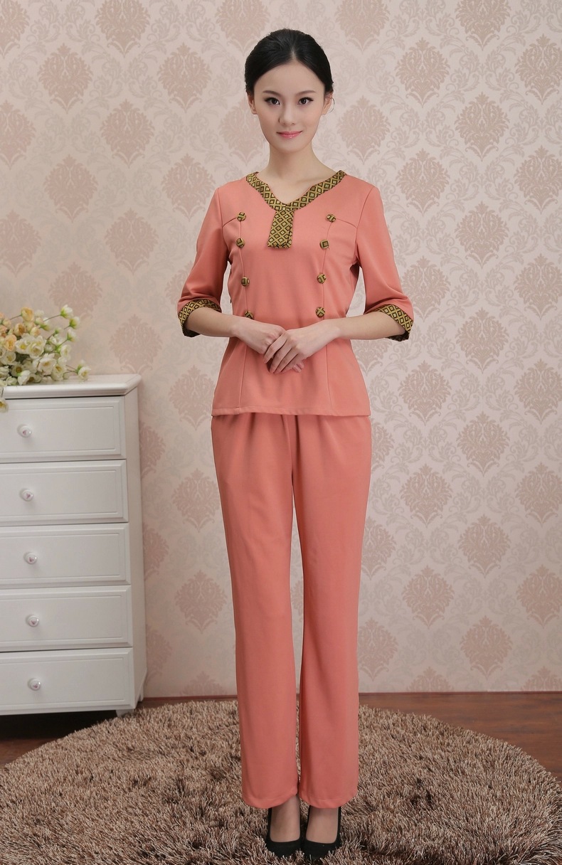 足浴足疗桑拿按摩女技师服务员服装 美容师工作服新款夏装