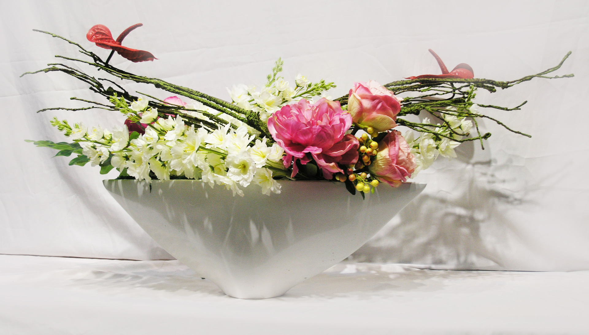 面装饰盆花,东方插花 ,欧式插花 整体花艺成品,后现代插花