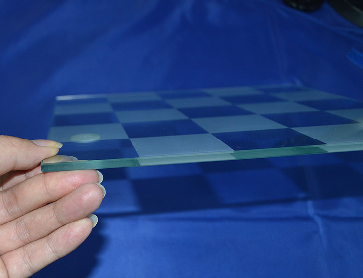 富新 钢化玻璃加工厂专业加工格子磨砂玻璃 可按需求定制加工