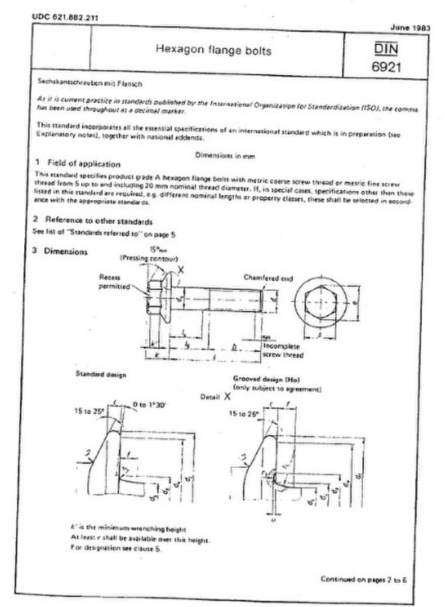 din6921-4.8级 六角法兰面带方径螺栓 m6×45