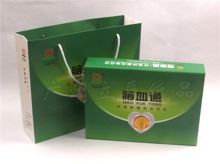 固定式脑血通医疗器械销售包装纸盒 胶印覆膜工艺 配袋子