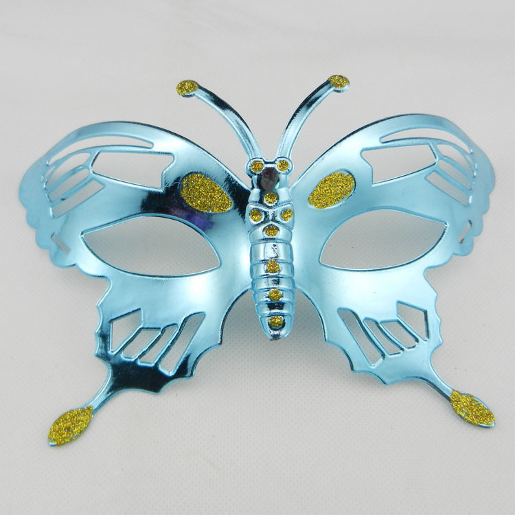 新款电镀彩绘蝴蝶面具 舞会表演 生日礼品 厂家直销 混色批发