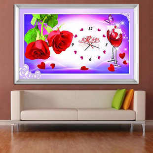 sdr丝蒂尔5d钻石画 真爱永恒(曼妙情人)挂钟表贴钻3d十字绣圆钻