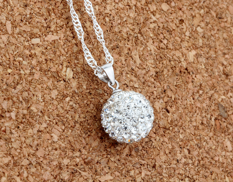 饰品批发 奥地利水钻 s925纯银饰品 香巴拉吊坠 项链 捷克水钻