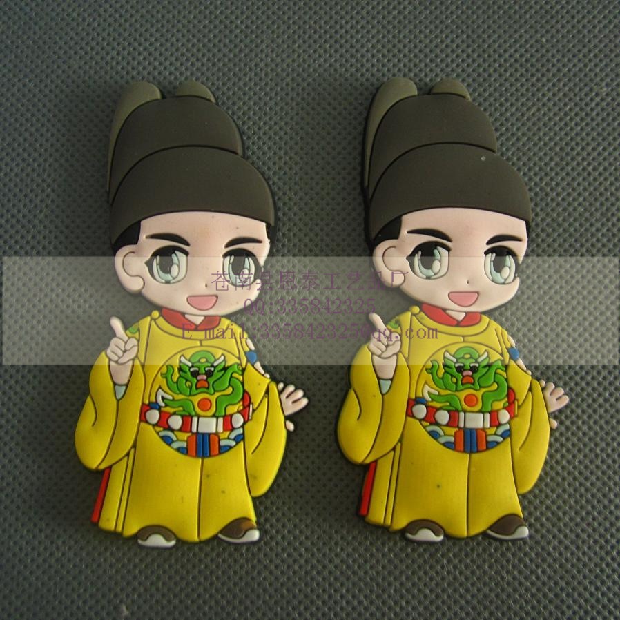 定做清代帝王q版人物冰箱贴 高档pvc软胶3d冰箱贴定制