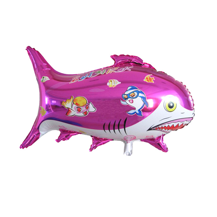 氢气球批发铝膜气球厂家直销 儿童玩具 tf铝箔小鲨鱼粉色蓝色