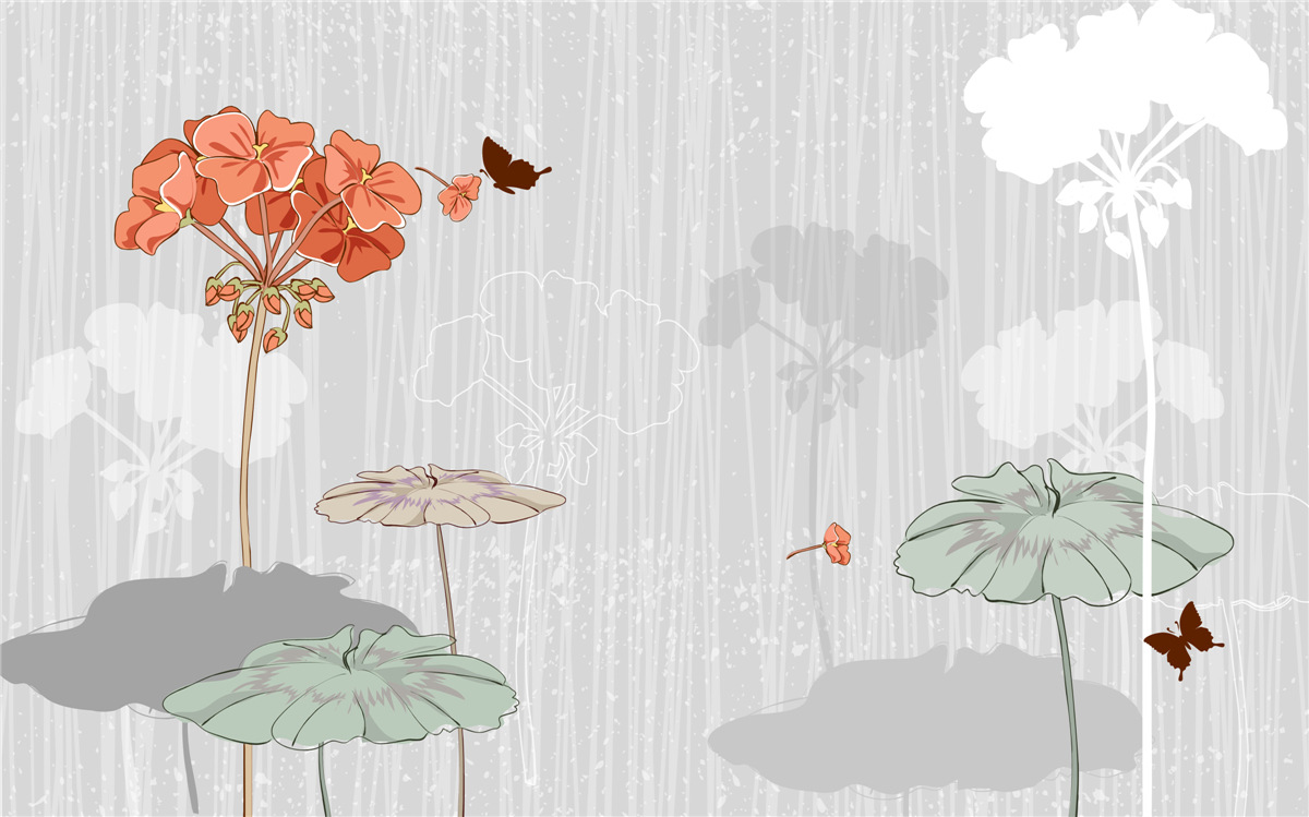 大型电视背景墙 无纺布墙纸壁纸 客厅卧室四叶草简约唯美壁画