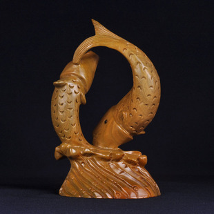 鲤鱼跳龙门 红木工艺品 家居摆件 乔迁开业 高档礼品