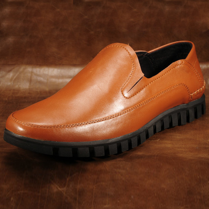 厂价直销正品真皮男鞋休闲男皮鞋纯牛皮透气男皮鞋 原单套脚真皮