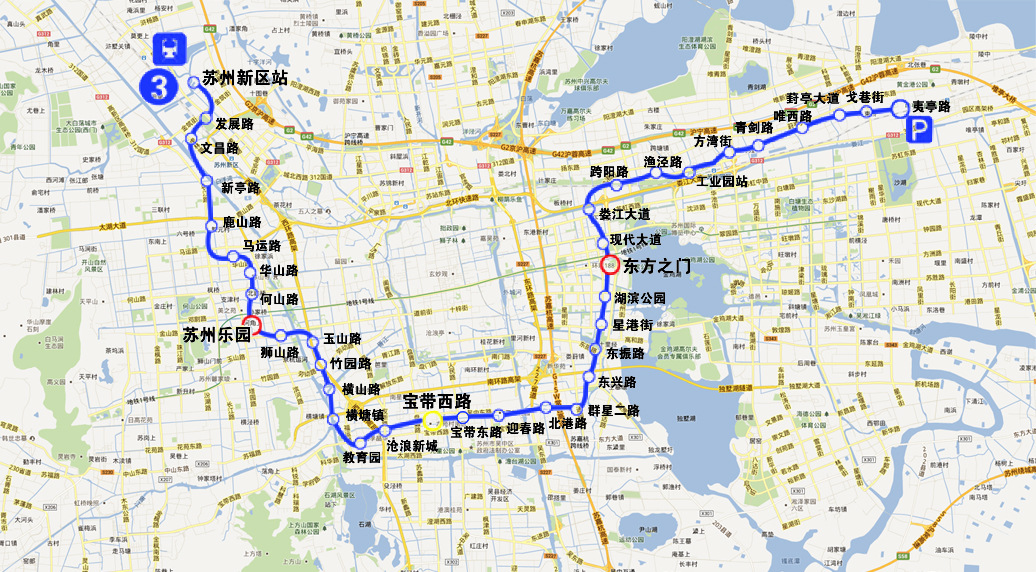 新3号线除了在苏州乐园站与1号线换乘外,还会在东方之门站与之换乘