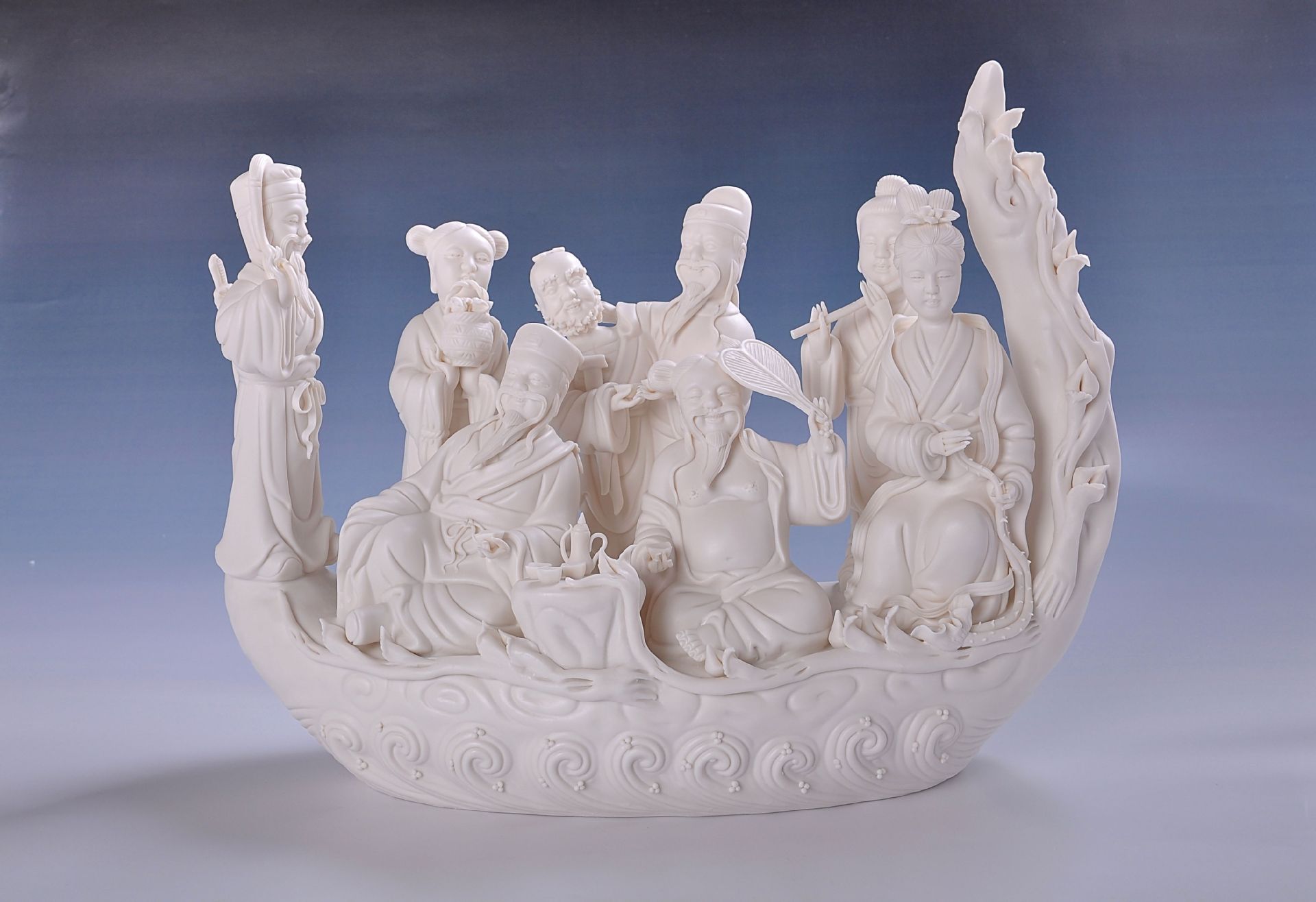 德化白瓷八仙过海陶瓷摆件 装饰摆件 装饰品 创意 家居 客厅装饰